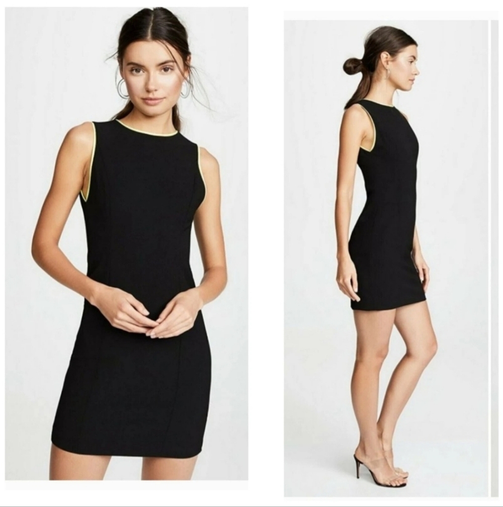 Alice + Olivia Colin Neon Trim Sleeveless Mini Dress Size 6 $295